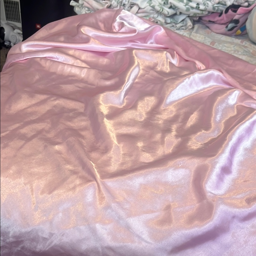 Luxurious Pink Satin Fabric/ Fitted Sheet